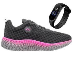 Tenis Feminino Academia Esporte Leve Caminhada ASC Com Relógio GT2-Feminino