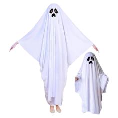 Fantasia Capa Fantasma Infantil e Adulto Assombração Assustador Ghost Festa Halloween Dia das Bruxas Noites do Terror