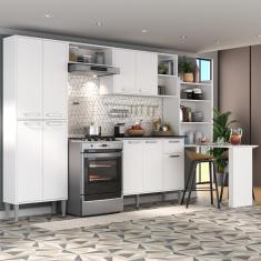 Cozinha Completa c/ Mesa Dobrável Siena Multimóveis MP2039 Branca