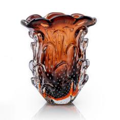 Vaso Em Cristal Murano Marron  São Marcos