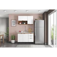 Cozinha Compacta Firenze 02 Peças 05 Portas 02 Gavetas Demóbile Amendola Touch/Branco