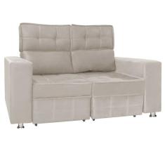 Sofá Retrátil E Reclinável 2 Lugares Londres 1.60cm C-molas Bege Marfim