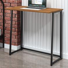 Mesa Para Escritório Slim Asy Dobrável Preto E Canela