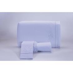 Jogo Lençol Casal Super King Size 3 Peças Branco Algodão - Thais Enxov
