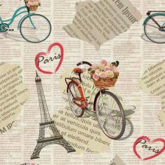 Papel de Parede Vintage Jornal Paris 57x270cm - Quartinhos