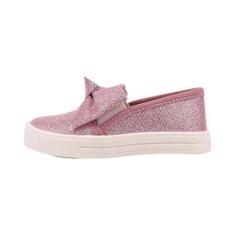 Slip on infantil menina tenis infantil sapato feminino brilhante-Feminino