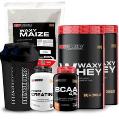 Kit 2x Waxy Whey 900g + Waxy Maize 800g + Power Creatina 100g + BCAA 4