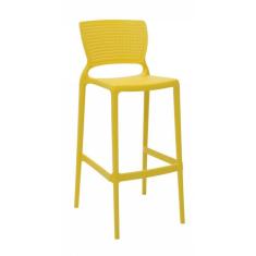 Banqueta Safira Alta Bar Amarela Tramontina