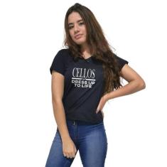 Camiseta Feminina Gola V Cellos Dress Up Premium