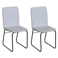 Conjunto com 2 Cadeiras Hawke Branco e Preto