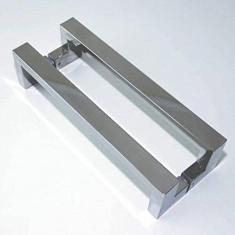 Puxador para Porta Duplo em Inox Tokyo 60cm Geris Prata