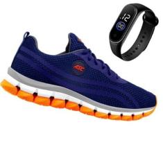 Tênis Masculino Esportivo Eficaz Para Treino Academia Caminhada Confortável + Relógio-Masculino