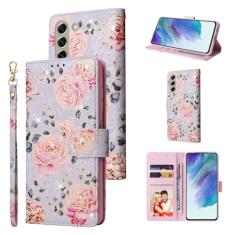 UEEBAI Capa carteira para Samsung Galaxy S22 5G, capa de telefone de couro PU com suporte e bloqueio de RFID, capa flip com compartimentos para cartões, alça de pulso, padrão gravado, fecho magnético,