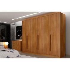 Guarda Roupa 6 Portas e 8 Gavetas Himalaia/Bandeira Cumaru - Novo Horizonte