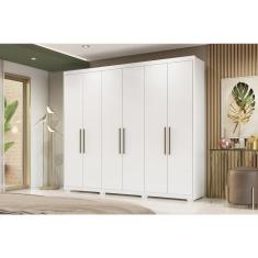 Guarda Roupa 6 Portas e 3 Gavetas c/ Pés Sumatra Branco - Demóbile