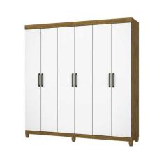 Guarda Roupa R22 6 Portas 2 Gavetas Carioca Móveis Cinamomo Branco