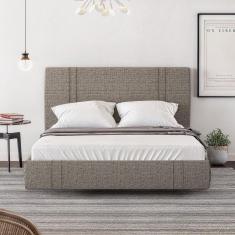 Cama Flutuante Star Queen Size Linho - Skybox Cor Marrom