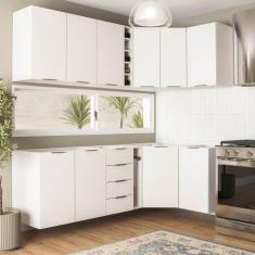 Cozinha Modulada 8 Peças Sem Tampo Ipanema Cabecasa Madeiramadeira Branco Branco