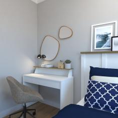 Mesa Ou Escrivaninha Com Gaveta Para Home Office Ou Escritório Ou Quarto Branco Carvalho