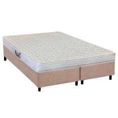Cama Box Queen: Colchão Anatômico Herval Ag65 Frontier + Base Crc Suede Clean(158X198)