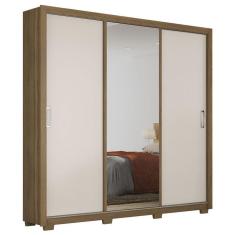 Guarda Roupa Casal Residence 3 Portas de Correr 2 Gavetas MDP Amendola Off White Demóbile