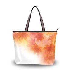 Bolsa de ombro My Daily feminina linda bolsa de mão de folhas de outono, Multi, Large
