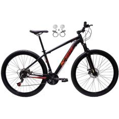 Bicicleta Aro 29 Ksw Xlt 24v Freios Hidráulicos Garfo Suspensão Mtb - Preto\Vermelho\Laranja