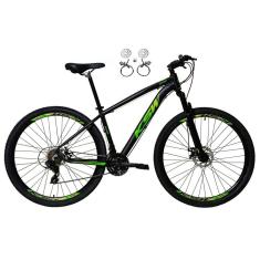   Bicicleta Aro 29 Ksw Xlt 24v Freios Hidráulicos Garfo Suspensão Mtb - Preto\Verde