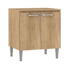 Balcão de Cozinha com Tampo 80cm 2 Portas Max Carvalho/Blanche