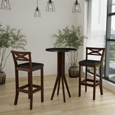 Conjunto Bistrô 1 Mesa 2 Banquetas Copacabana Capuccino