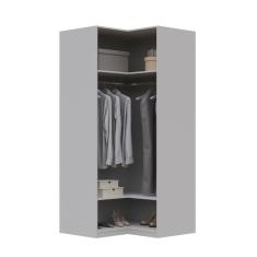 Guarda-Roupa de Canto Reto Modular 95cm sem Portas com Cabideiros Jade CabeCasa MadeiraMadeira Cinza Urbano