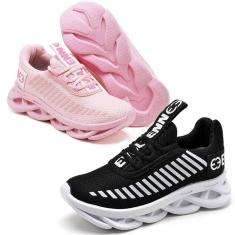 Tênis Infantil Masculino Cadarço Palmilha EVA Kit 2 Peças-Masculino