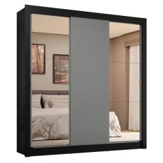 Guarda-roupa Casal 3 Portas de Correr com Espelhos 4 Gavetas Sublime Plus Madesa