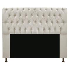 Cabeceira Estofada Lady 160 cm Queen Size Com Capitonê Suede Bege - ADJ Decor