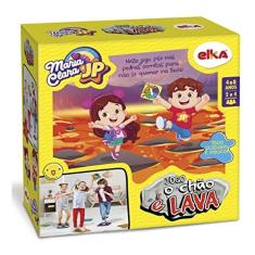 Jogo O Chão é Lava – Maria Clara e JP, Elka, EVAS – Azul, Laranja, Roxo, Verde. Roleta as mesma cores do EVA com ponteiro branco.
