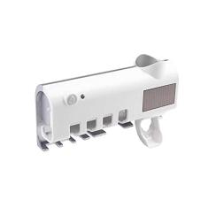 Porta Escovas de Dentes Com Esterilizador UV Energia Solar Branco