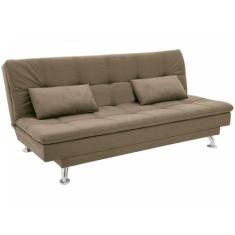 Sofá-cama Casal Reclinável Suede Linoforte Yasmin, Castanho, 2