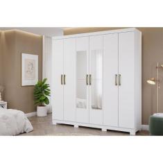 Guarda Roupa Panan Clara Flex 6 Pts c/Espelhos Branco
