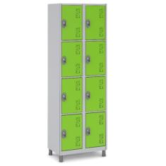 Guarda Roupas de Aço com 8 Portas Design Moderno - W3, Verde