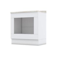 Balcão de Cozinha Para Forno de Embutir com Tampo Emily Branco/Calcare