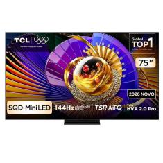 Smart TV 4K TCL TOP Premium SQD-Mini LED 75” Polegadas com Processador AiPQ Pro, Dolby Vision, 144Hz, Google TV - 75C7L