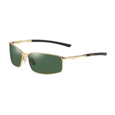 Óculos de Sol de Metal Aoron Polarizado Proteção Uv400 (Dourado)