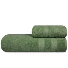 Jogo De Toalhas Fio Penteado Extra Macia 2 Peças - Comfort - Verde