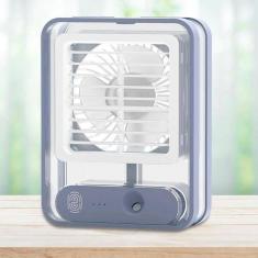 Mini Ventilador Portátil Umidificador 3 Veloc. USB LED