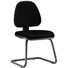 Cadeira Para Escritório Sky Fixa Crepe Preto - Lyam Decor