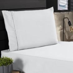 Jogo de Cama Classic Solteiro Percal 400 Fios Ponto Palito 02 Peças, A