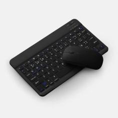 Teclado Sem Fio Bluetooth Recarregável Com Mouse - Preto - Genérico