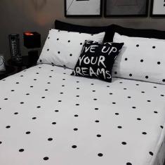 Lençol Com Elástico Casal Comum 4 Un Pin Up Almofada Decor