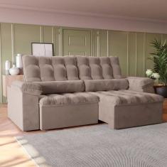 Sofá Austin S152 2,60 Metros Retrátil E Reclinável 3 Ou Mais Lugares Kappesberg Castor