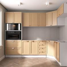 Cozinha Modulada 7 Peças Sem Tampo 1 Torre 3 Aéreos 3 Balcões Arizona Cabecasa Madeiramadeira Figueira